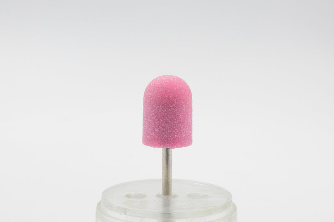 Pink Plastic Sanding Caps with Base + Mandrel, 10×15 mm — 10 pcs