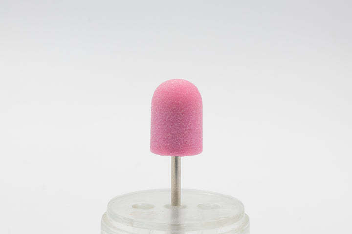 Pink Plastic Sanding Caps with Base + Mandrel, 10×15 mm — 10 pcs