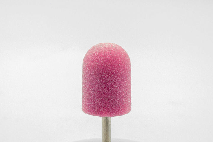 Pink Plastic Sanding Caps with Base + Mandrel, 10×15 mm — 10 pcs
