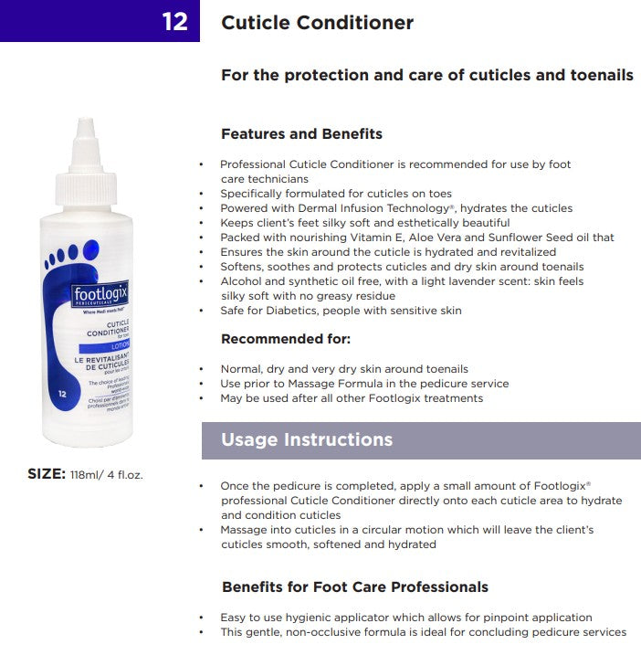 Footlogix #12 Cuticle Conditioning lotion - 118 ml