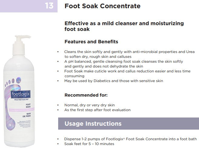 Footlogix #13 Foot Soak Concentrate - 946 ml professional size