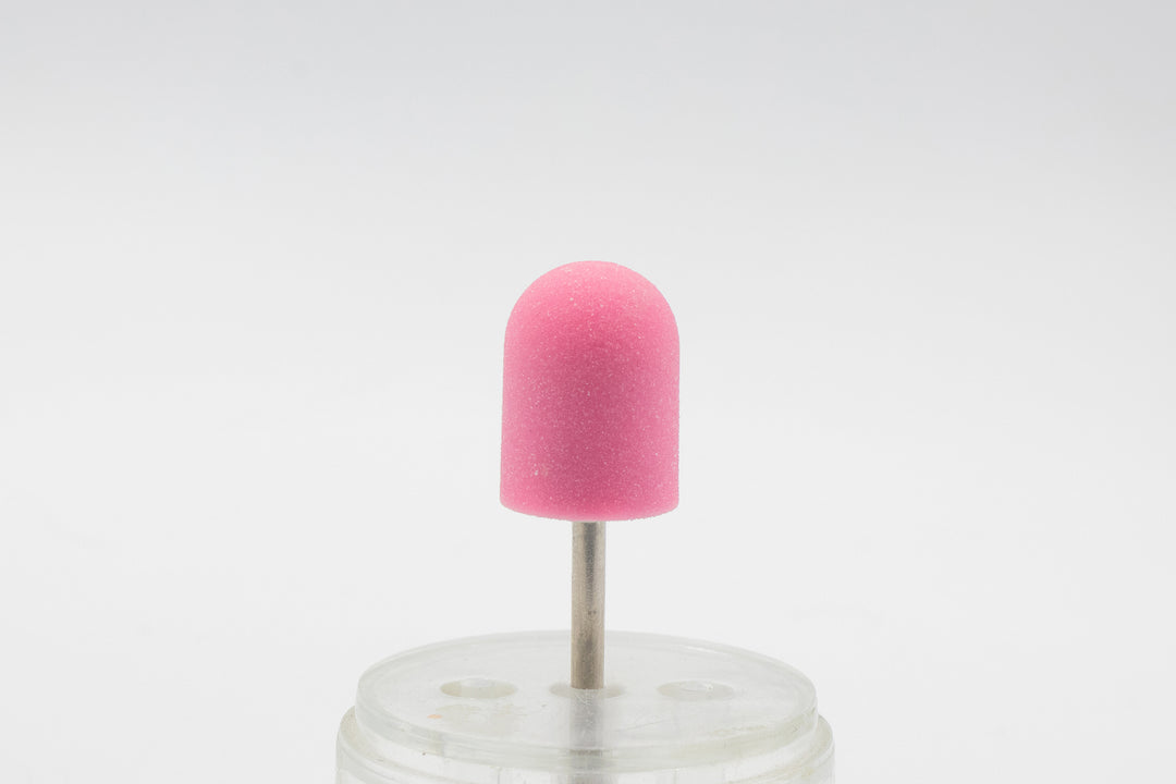 Pink Plastic Sanding Caps with Base + Mandrel, 10×15 mm — 10 pcs