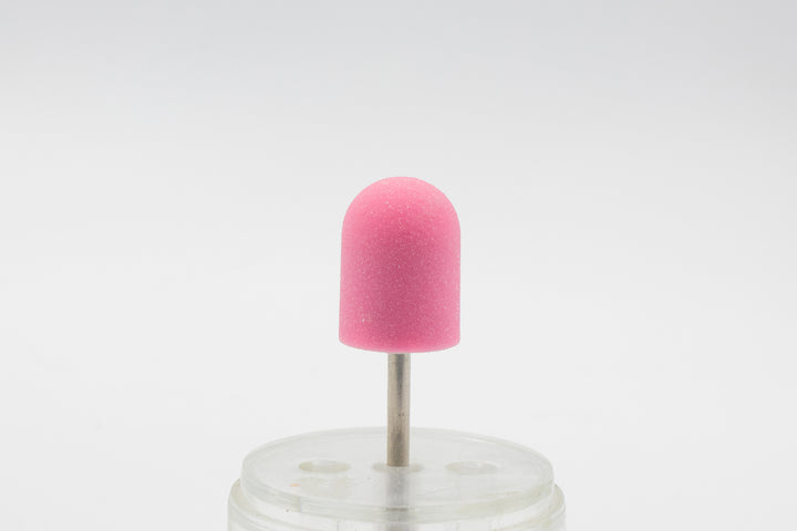 Pink Plastic Sanding Caps with Base + Mandrel, 10×15 mm — 10 pcs