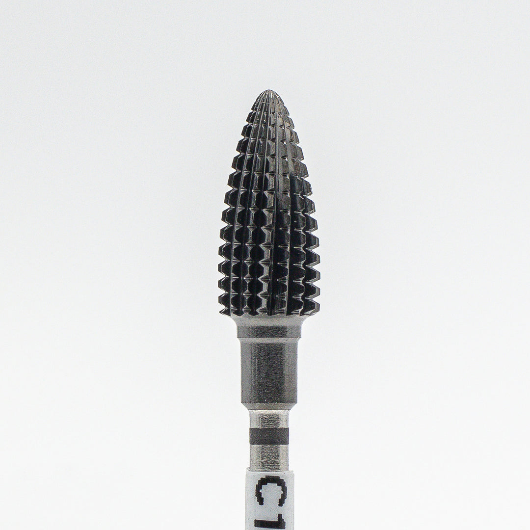 Broca de Carburo de Tungsteno Recubierta para Uñas CD12-5-5 gruesa; tamaño de cabeza 6x14mm