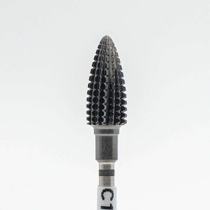 Broca de Carburo de Tungsteno Recubierta para Uñas CD12-5-5 gruesa; tamaño de cabeza 6x14mm