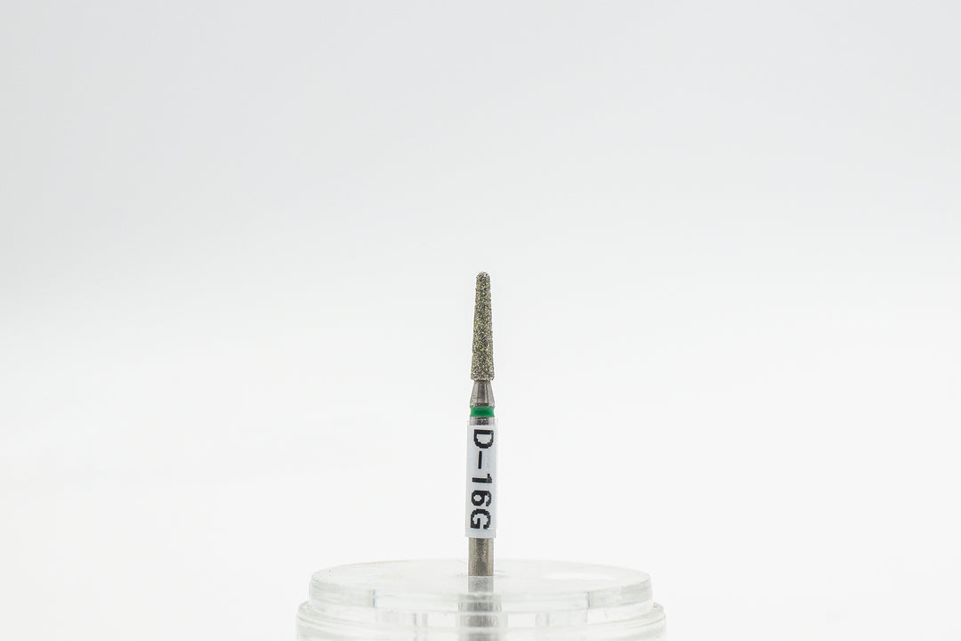 Forets à ongles diamantés D-16, forme cône arrondi, taille de tête 2,1x10 mm