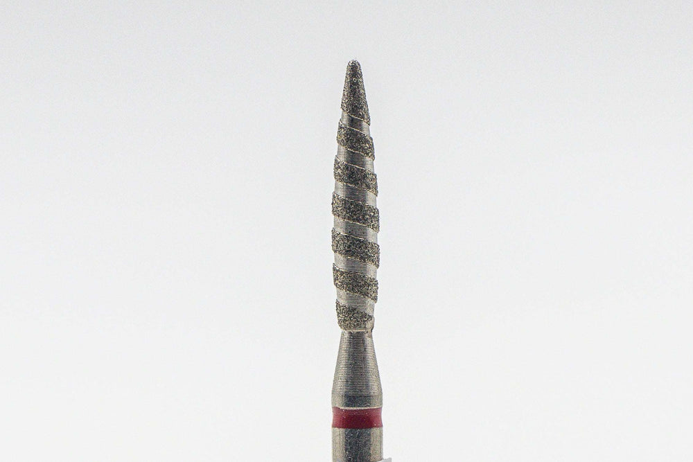 Diamond Nail Drill Bits Tornado D-140T, shape pointed flame, head size 2.3x12 mm