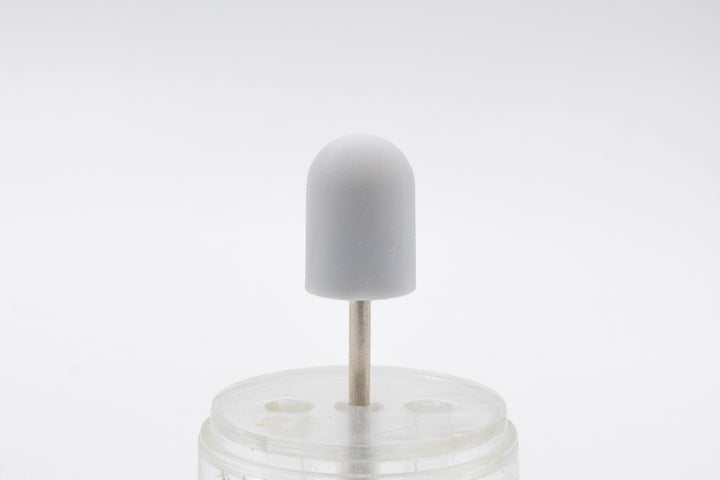 White Plastic Sanding Caps with Base + Mandrel, 10×15 mm — 10 pcs