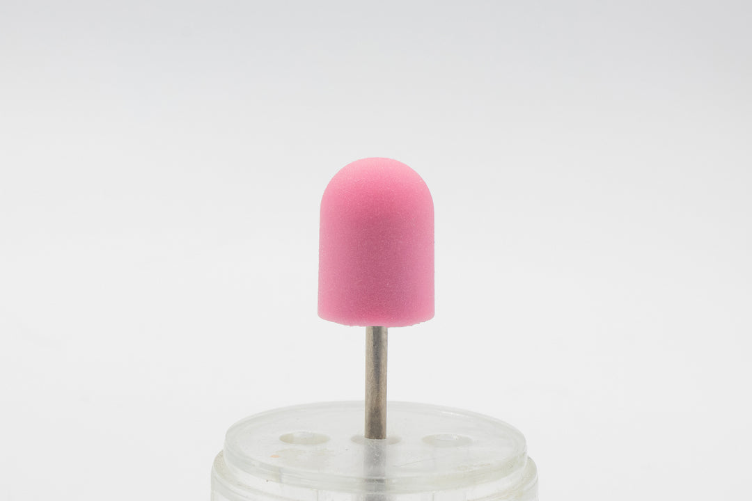 Pink Plastic Sanding Caps with Base + Mandrel, 10×15 mm — 10 pcs