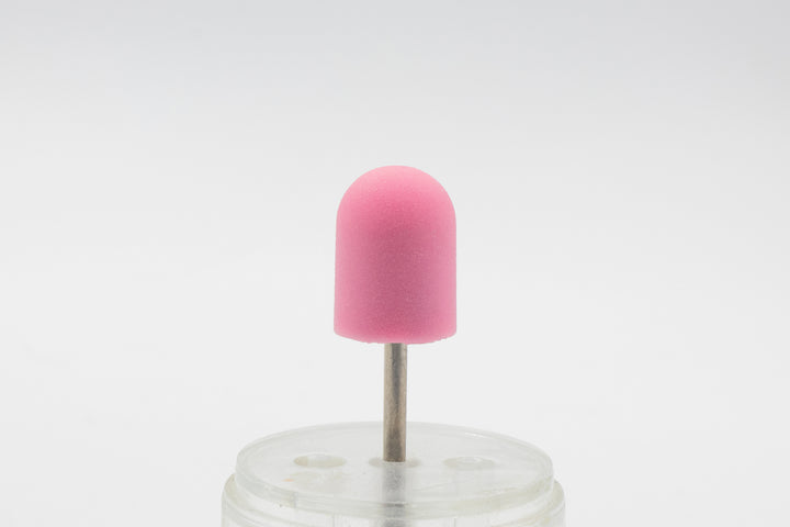 Pink Plastic Sanding Caps with Base + Mandrel, 10×15 mm — 10 pcs