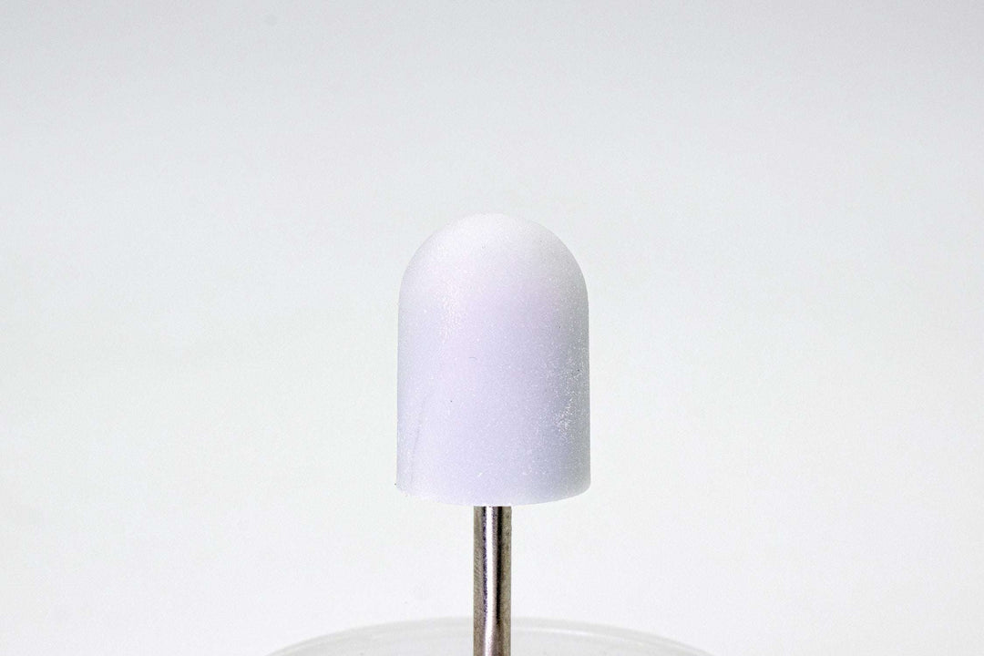 White Plastic Sanding Caps with Base + Mandrel, 10×15 mm — 10 pcs