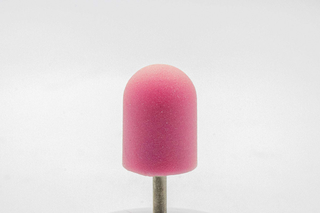 Pink Plastic Sanding Caps with Base + Mandrel, 10×15 mm — 10 pcs