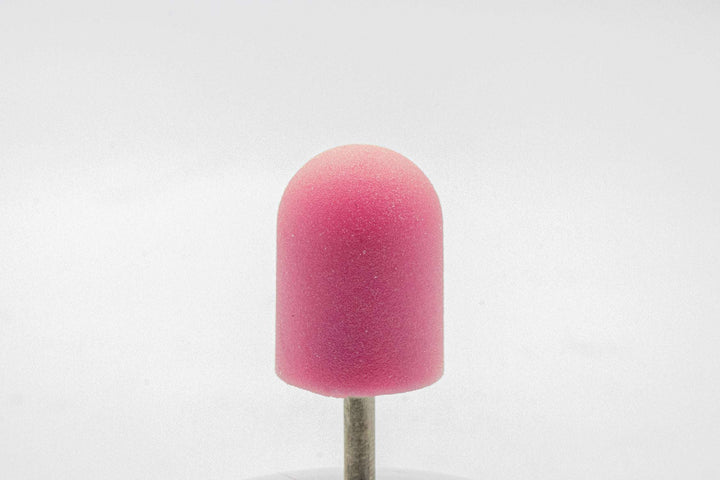 Pink Plastic Sanding Caps with Base + Mandrel, 10×15 mm — 10 pcs