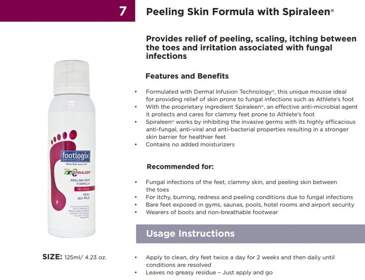 Footlogix #7 Peeling Skin Formula with Spiraleen (contact us for professional pricing)