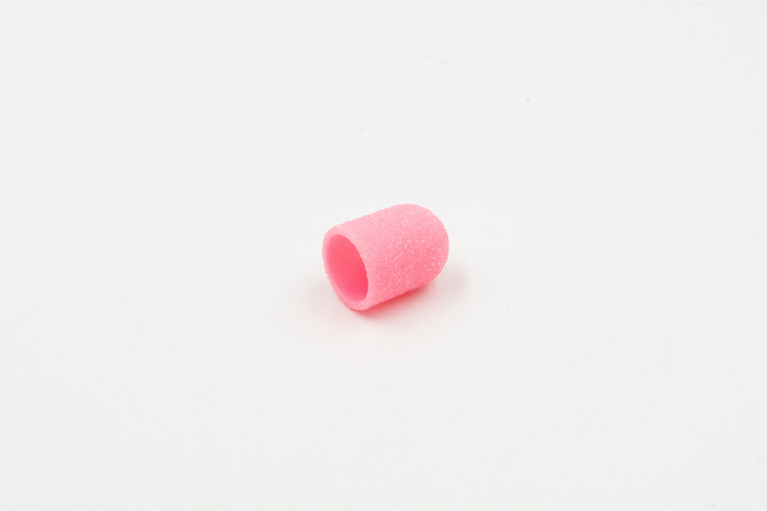 Pink Plastic Sanding Caps with Base + Mandrel, 10×15 mm — 10 pcs