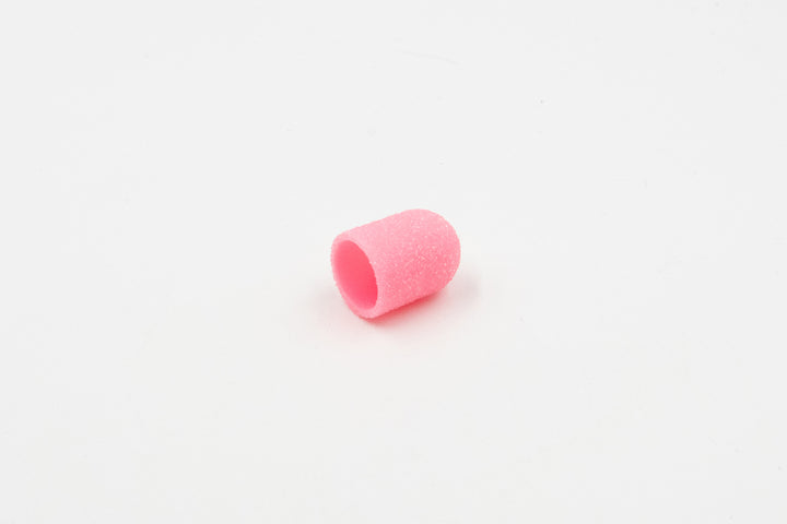 Pink Plastic Sanding Caps with Base + Mandrel, 10×15 mm — 10 pcs