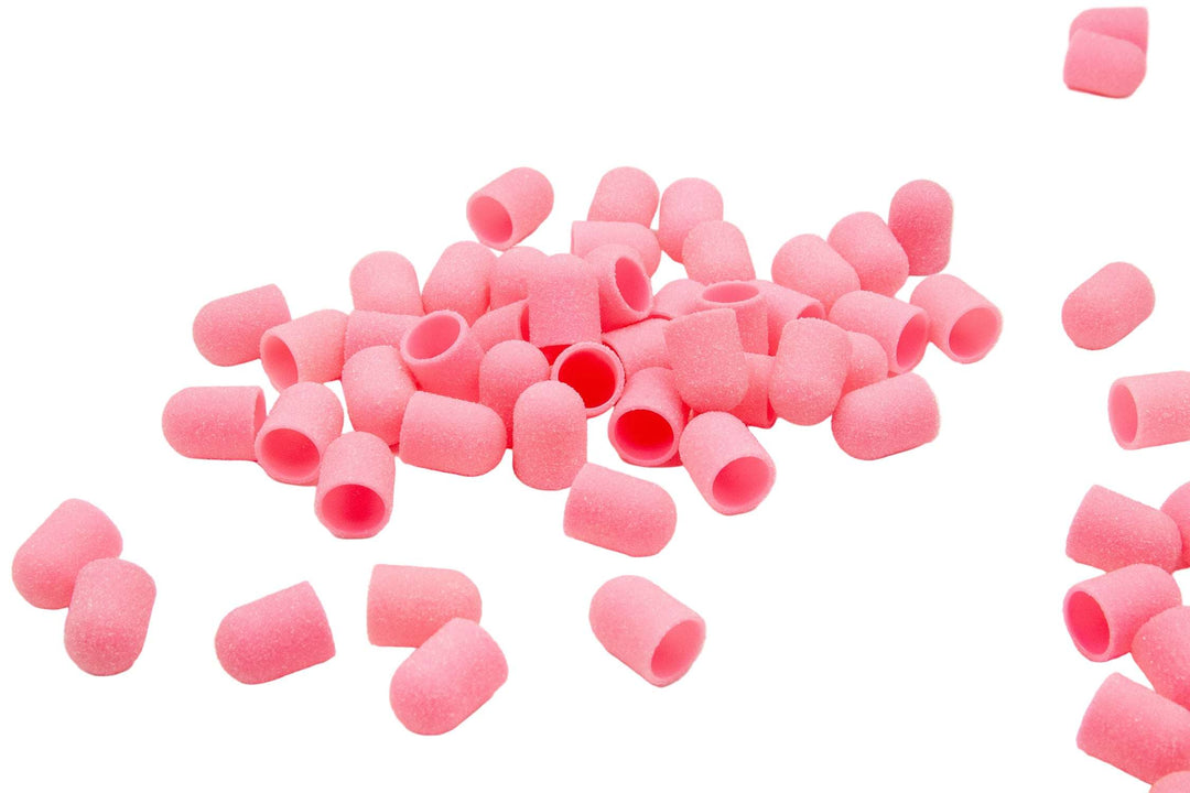 Pink Plastic Base Sanding Caps, size 10×15 mm —15 pieces