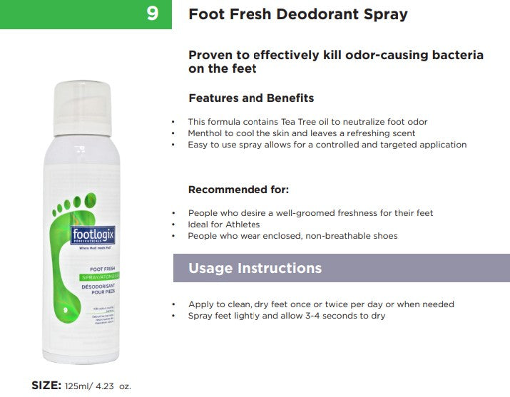 Footlogix #9 Foot Fresh Spray (contact us for professional pricing)