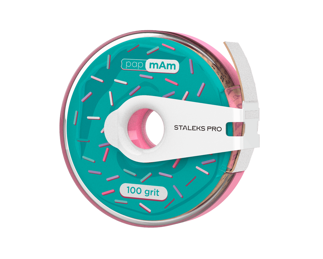 Staleks White disposable abrasive tape papmAm EXPERT ATC in a plastic case (donut) , width 20 mm