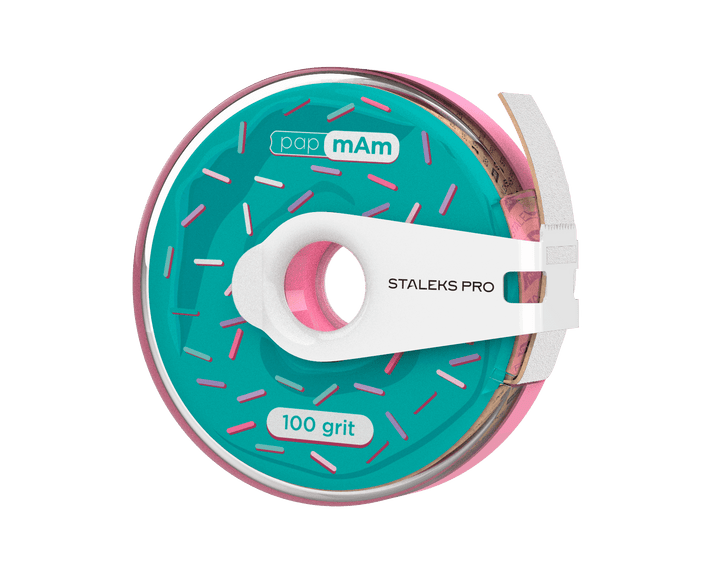 Staleks White disposable abrasive tape papmAm EXPERT ATC in a plastic case (donut) , width 20 mm