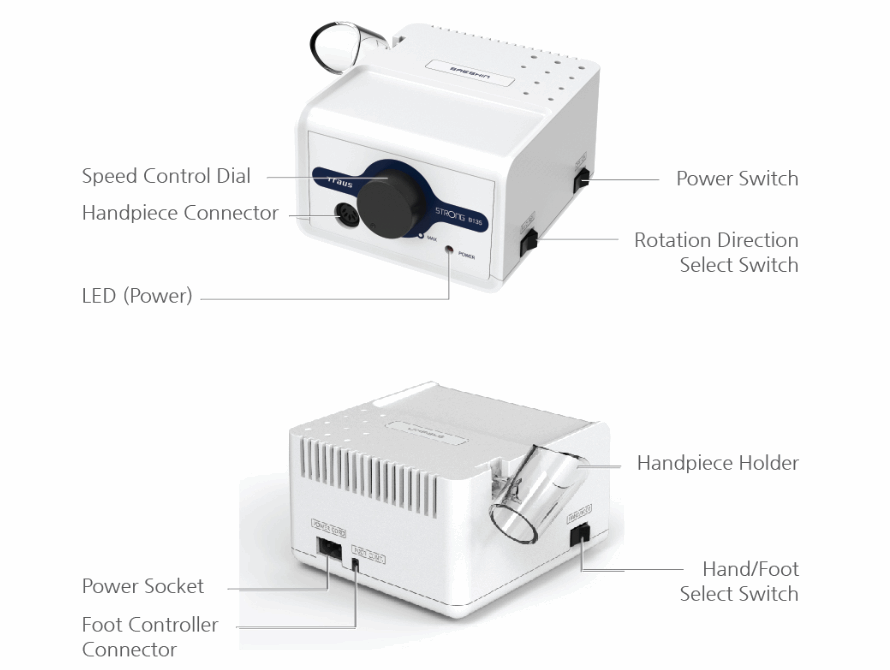 Saeshin Strong B135 Nail Drill with 105L handpiece Original