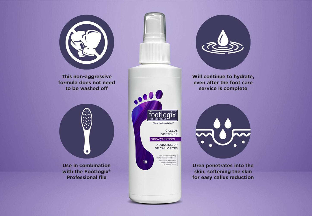 Footlogix #18 Callus softener concentrate - professional sizes in 180 ml and 946 ml