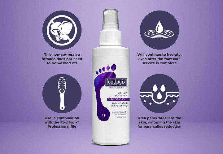 Footlogix #18 Callus softener concentrate - professional sizes in 180 ml and 946 ml