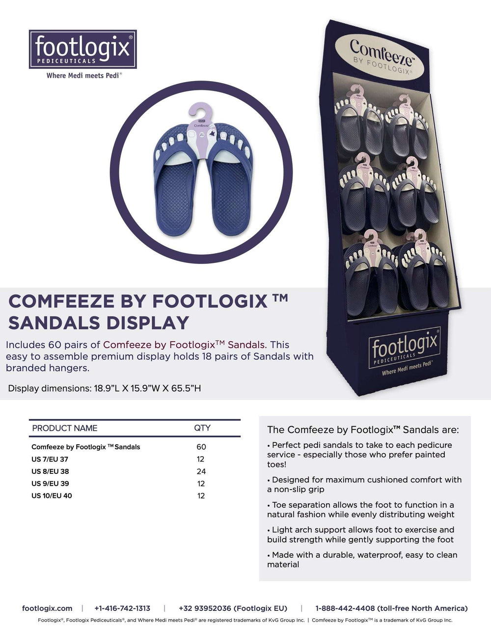 Footlogix Comfeeze Sandals (contact us for professional pricing)