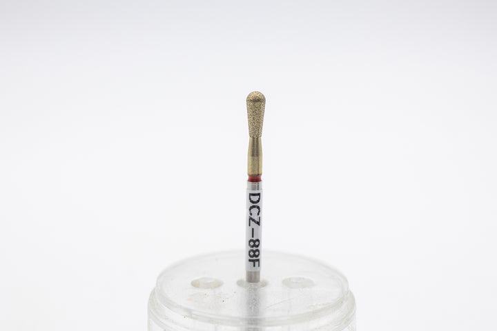 Coated Diamond Nail Drill Bit DCZ-88, shape pear, head size 3.1x7 mm