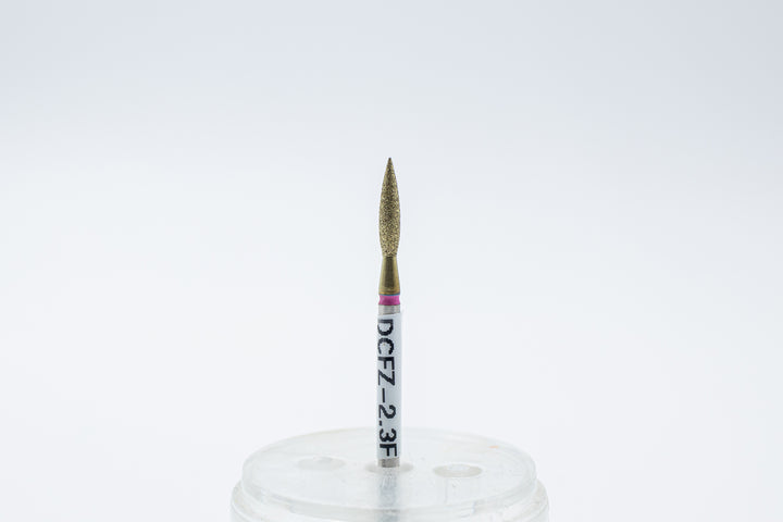 Coated Diamond Nail Drill Bit DCFZ-2.3F, shape flame, head size 2.3x10 mm