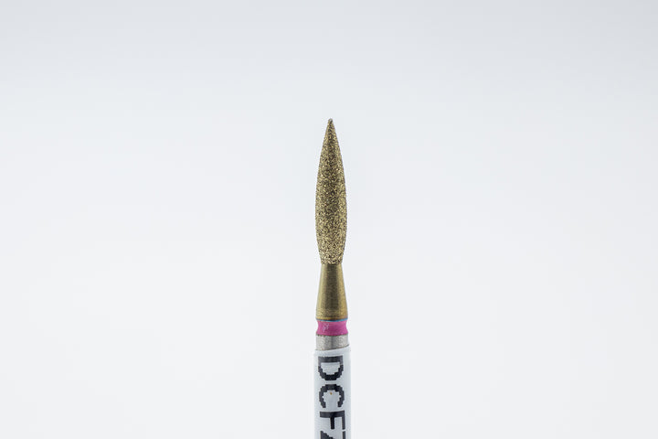 Coated Diamond Nail Drill Bit DCFZ-2.3F, shape flame, head size 2.3x10 mm