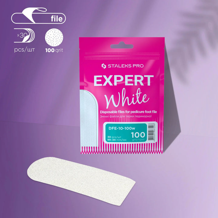 Staleks Expert White Disposable Foot File Refills EXPERT 10 – 99 × 34 mm, 30 refills per pack