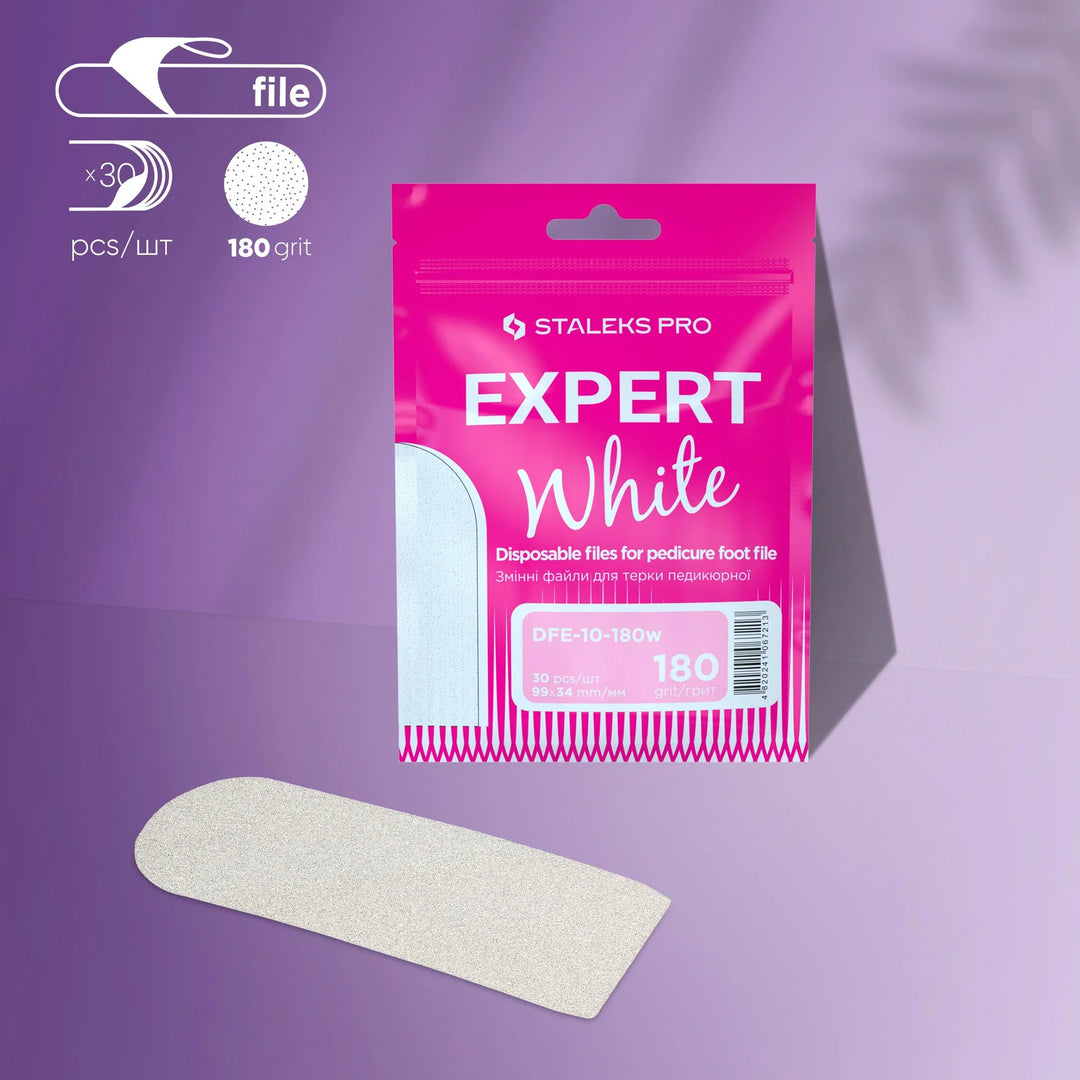 Staleks Expert White Disposable Foot File Refills EXPERT 10 – 99 × 34 mm, 30 refills per pack