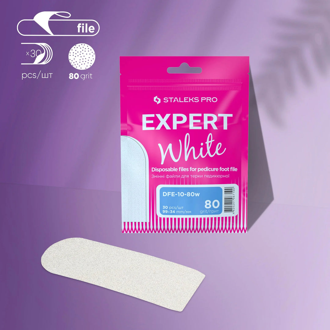 Staleks Expert White Disposable Foot File Refills EXPERT 10 – 99 × 34 mm, 30 refills per pack