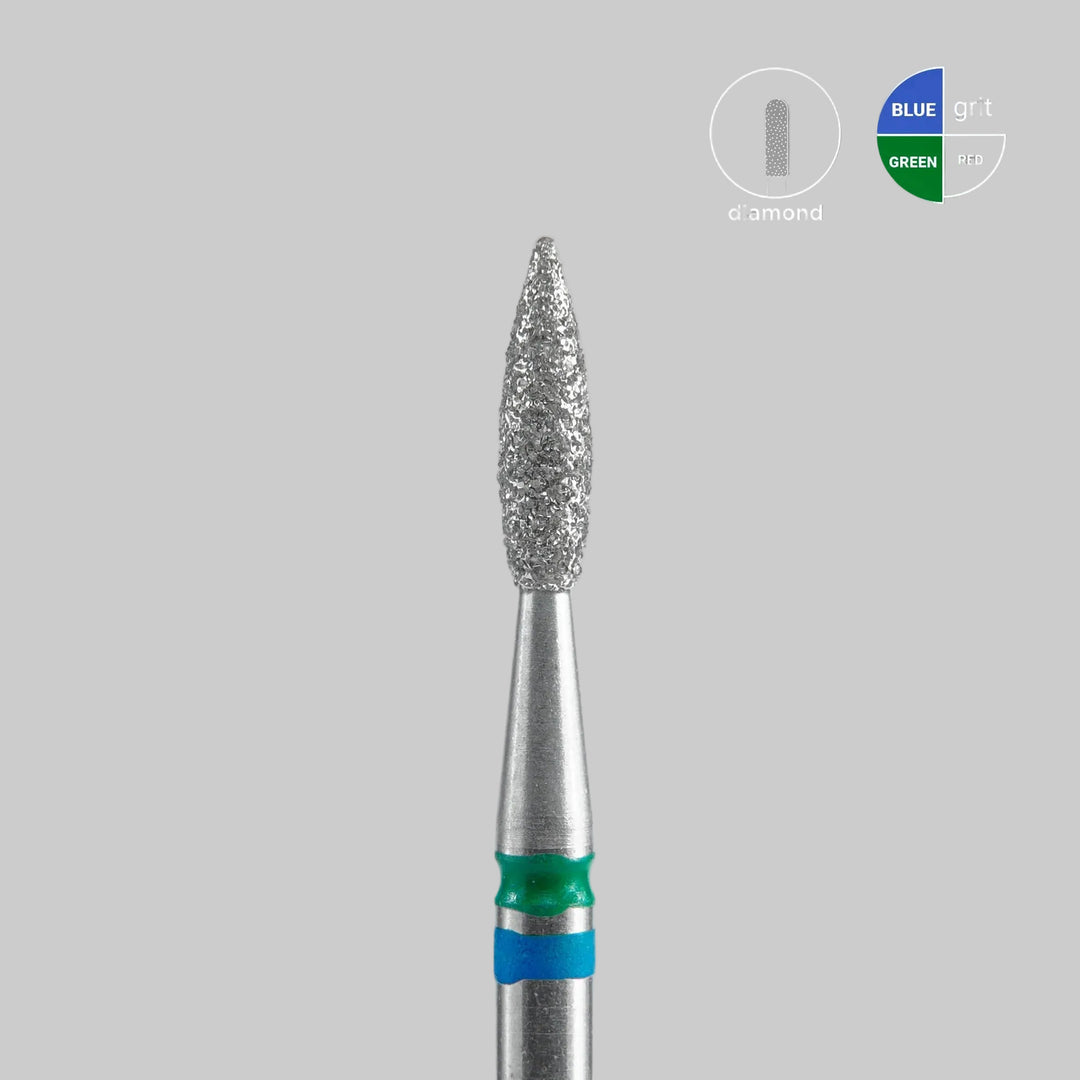 Staleks - Diamond Nail Drill Bits DUO Pointed Flame, head size  2.1-8 mm