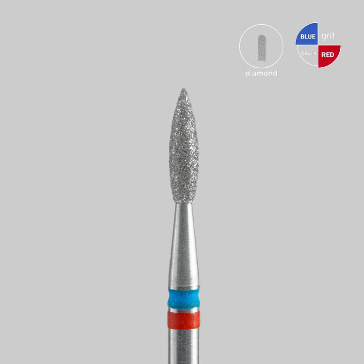 Staleks - Diamond Nail Drill Bits DUO Pointed Flame, head size  2.1-8 mm