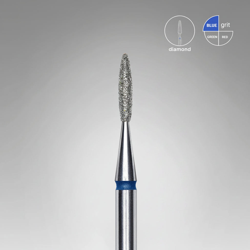 Staleks Rounded Flame Diamond Nail Drill Bit – 1.6 × 8 mm
