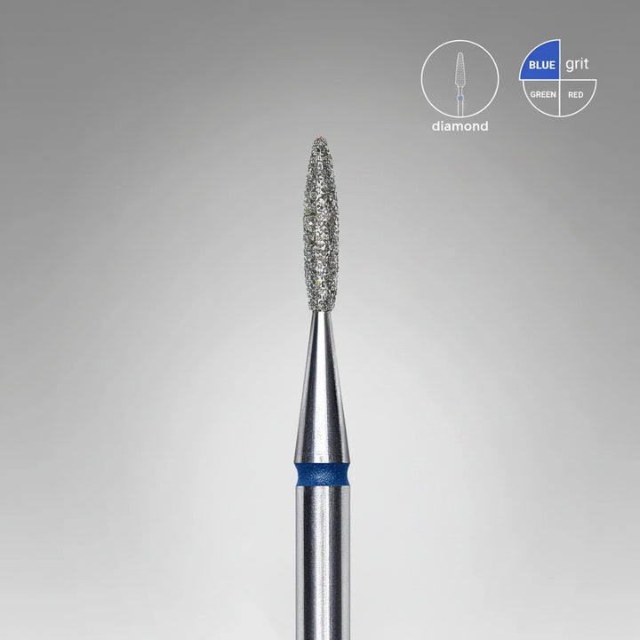 Staleks Rounded Flame Diamond Nail Drill Bit – 1.6 × 8 mm