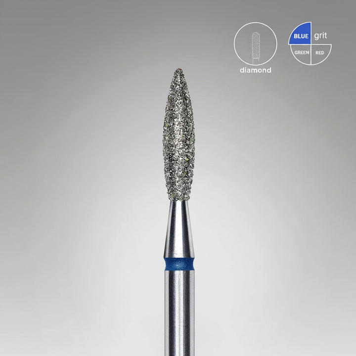 Staleks Rounded Flame Diamond Nail Drill Bit – 2.3 × 10 mm
