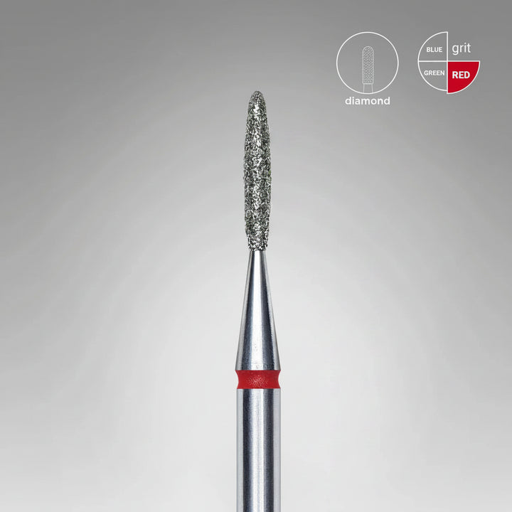 Staleks Rounded Flame Diamond Nail Drill Bit – 1.4 × 8 mm