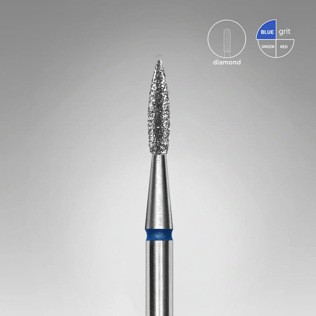 Staleks - Diamond Nail Drill Bits Pointed Flame, head size  1.8-8 mm
