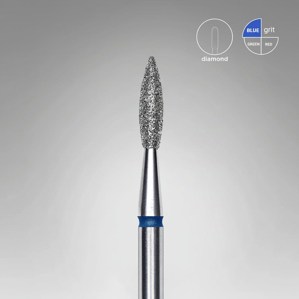 Staleks - Diamond Nail Drill Bits Pointed Flame, head size  2.1-8 mm