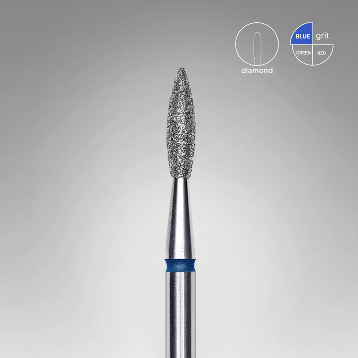Staleks - Diamond Nail Drill Bits Pointed Flame, head size  2.1-8 mm