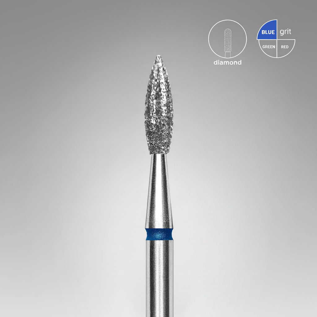 Staleks - Diamond Nail Drill Bits Pointed Flame, head size  2.3-8 mm
