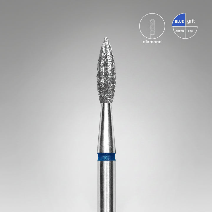 Staleks - Diamond Nail Drill Bits Pointed Flame, head size  2.3-8 mm
