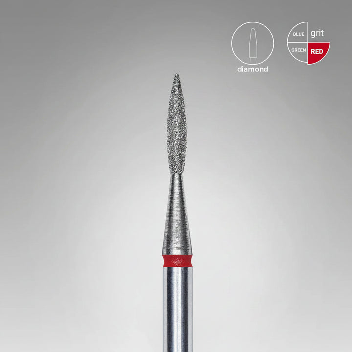 Staleks - Diamond Nail Drill Bits Pointed Flame, head size  1.6-8 mm