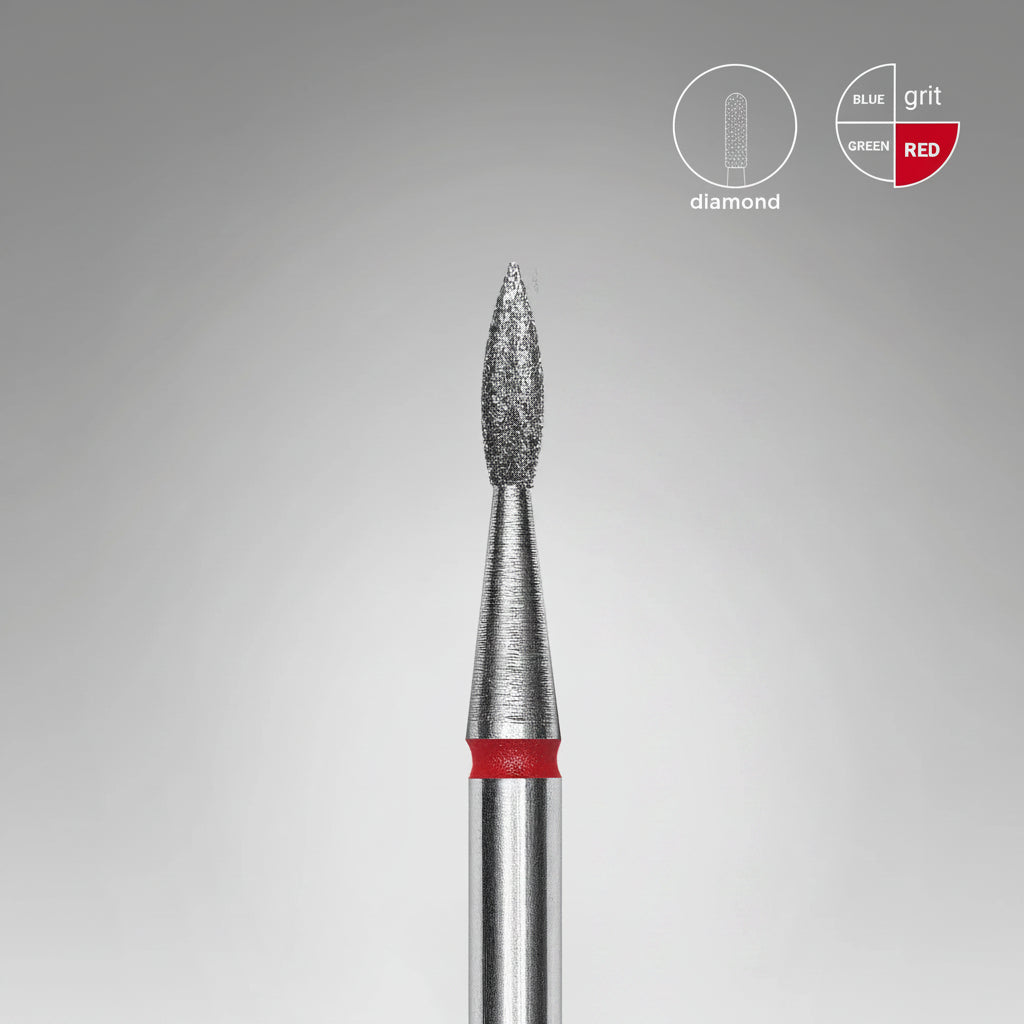 Staleks - Diamond Nail Drill Bits Pointed Flame, head size  1.8-8 mm