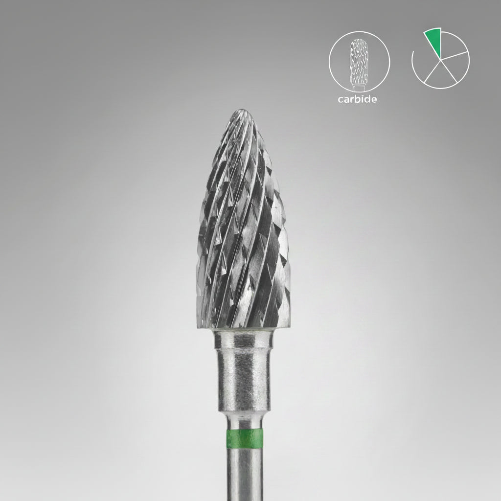 STALEKS Tungsten Carbide Nail Drill Bit, Shape Pine Cone, head diameter 6 x 14 mm
