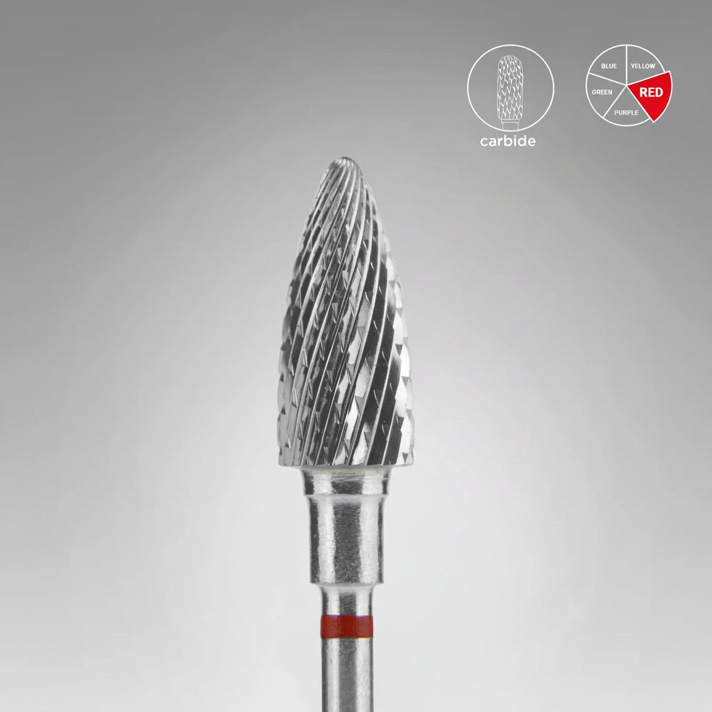 STALEKS Tungsten Carbide Nail Drill Bit, Shape Pine Cone, head diameter 6 x 14 mm