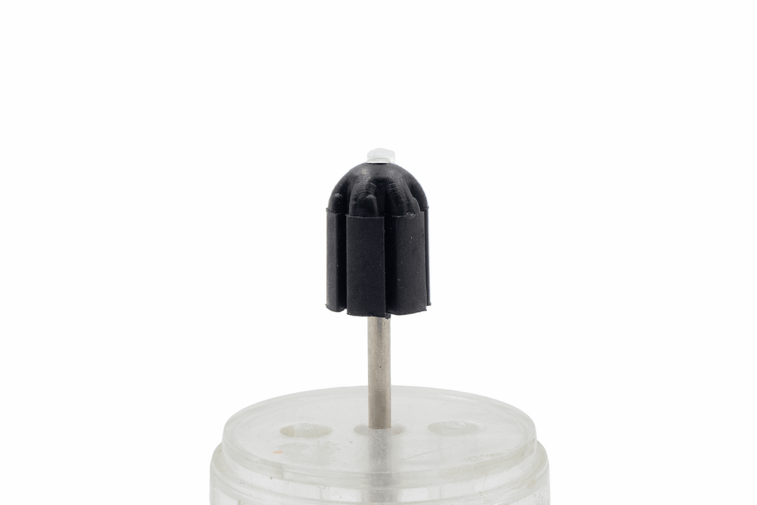 Pink Fabric Base Sanding Caps with Mandrel, Size 10×15 mm — 10 Pieces